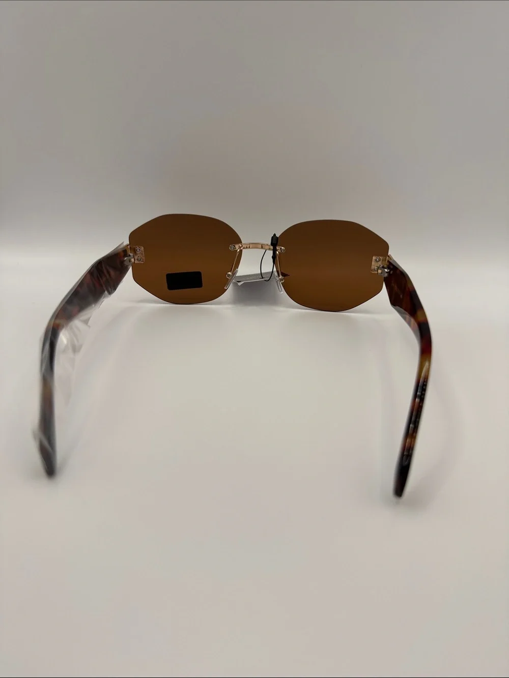 Brown Rimless Women's Sunglasses - Unbranded